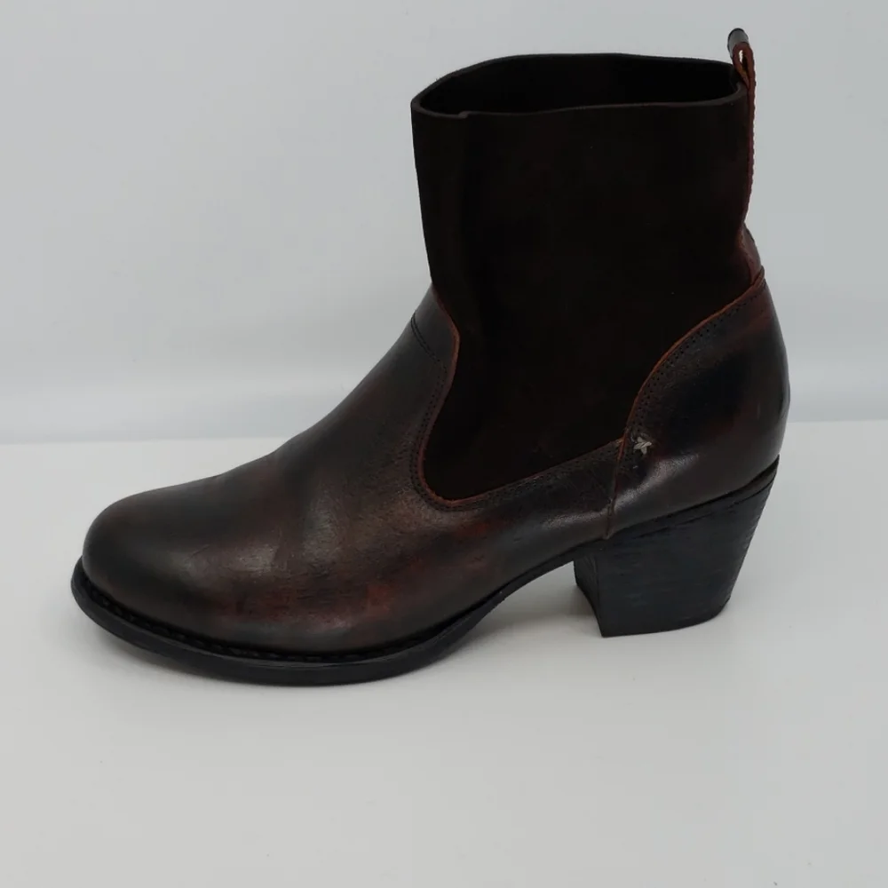 rag & bone Brown Leather and Suede Ankle Boots - Picture 3 of 8